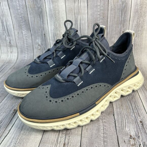 Cole Haan 5.ZEROGRAND Wingtip Oxford Shoes Men's 9W Light Navy C36507 NWOB - Picture 5 of 11